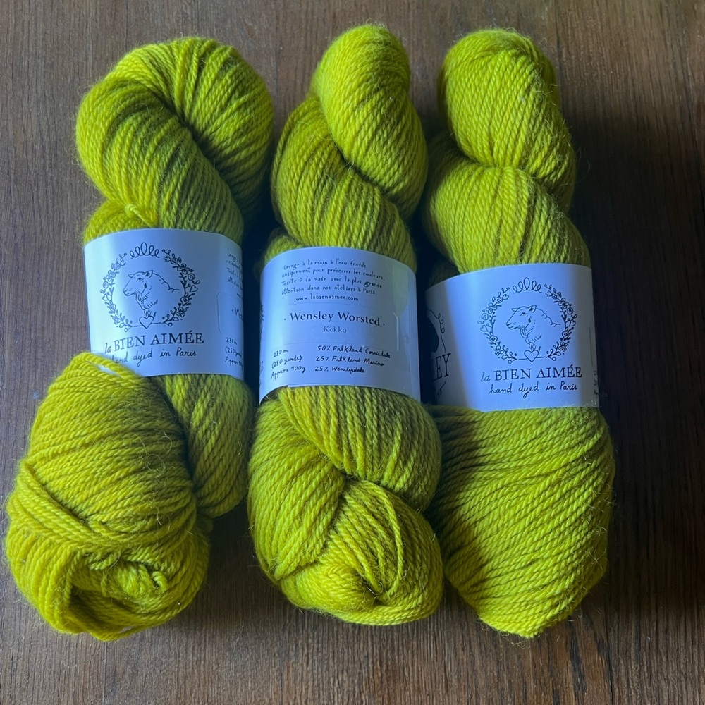 La Bien Aimeé (Aimee) Wensley Worsted yarn kokko 3 skein lot